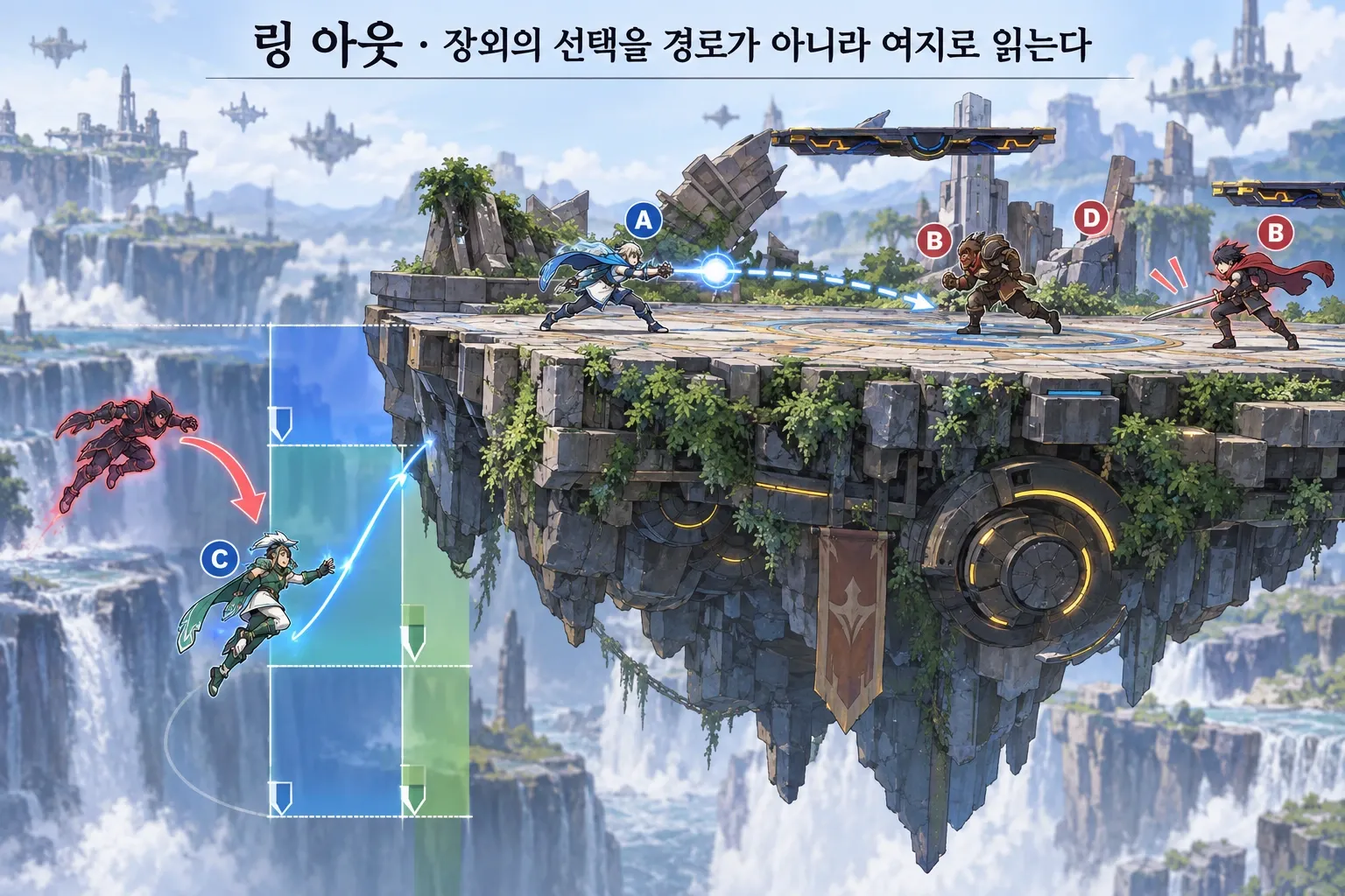 링 아웃 — 장외의 선택을 경로가 아니라 여지로 읽는다: 본문 규칙에 따른 전용 기획 도해