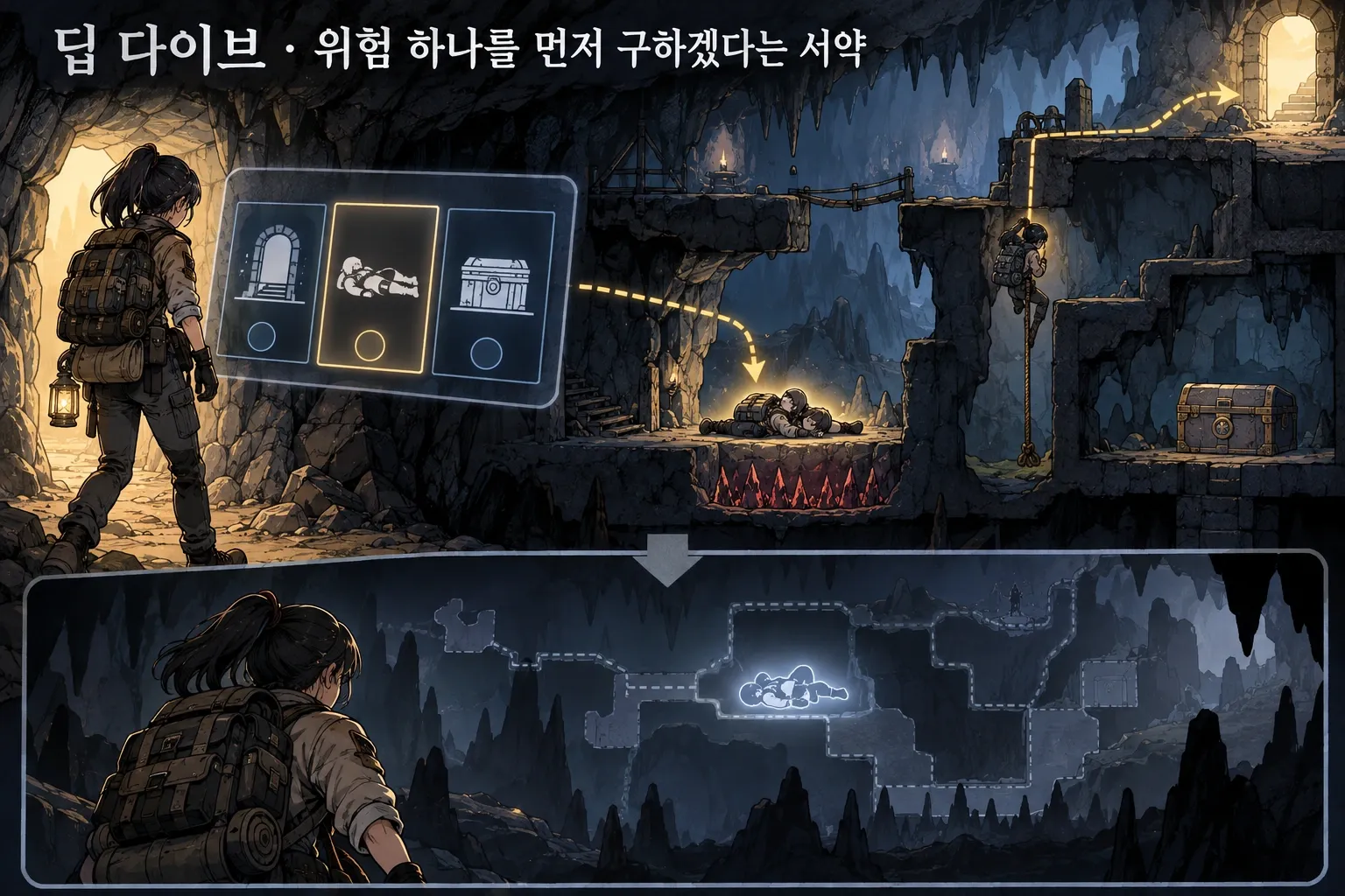 딥 다이브 — 위험 하나를 먼저 구하겠다는 서약: 본문 규칙에 따른 전용 기획 도해