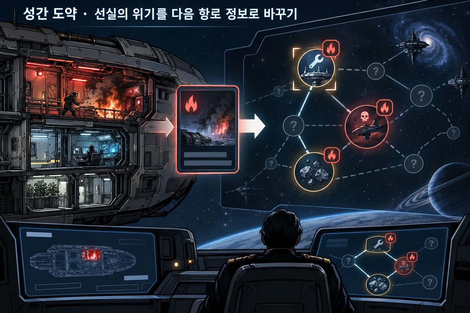 성간 도약 — 선실의 위기를 다음 항로 정보로 바꾸기: 본문 규칙에 따른 전용 기획 도해