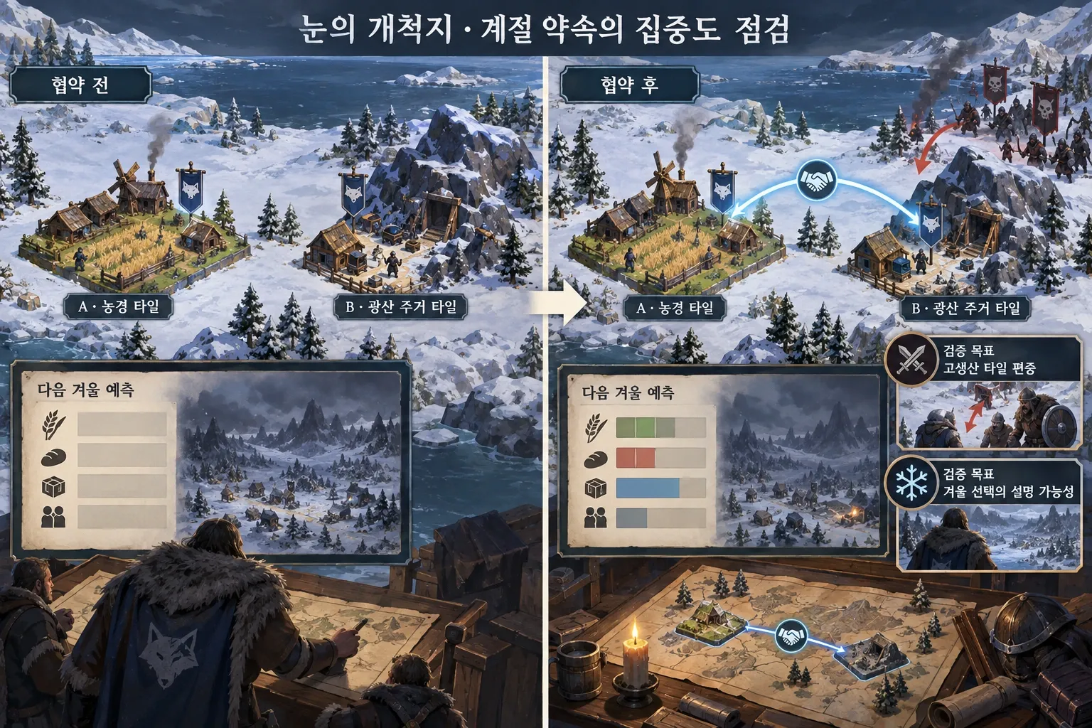 눈의 개척지 — 계절 약속의 집중도 점검: 본문 규칙에 따른 전용 기획 도해
