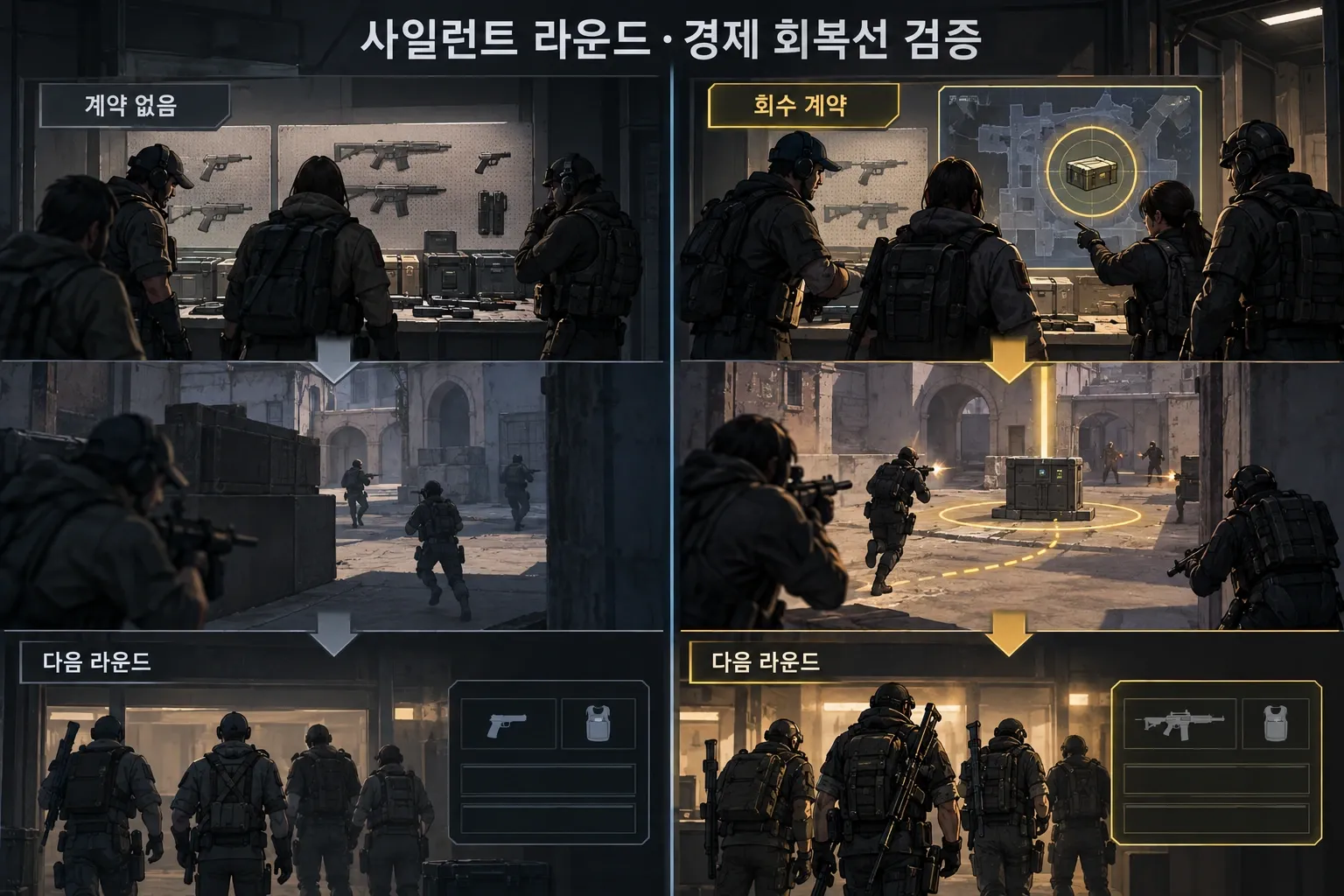 사일런트 라운드 — 경제 회복선 검증: 본문 규칙에 따른 전용 기획 도해