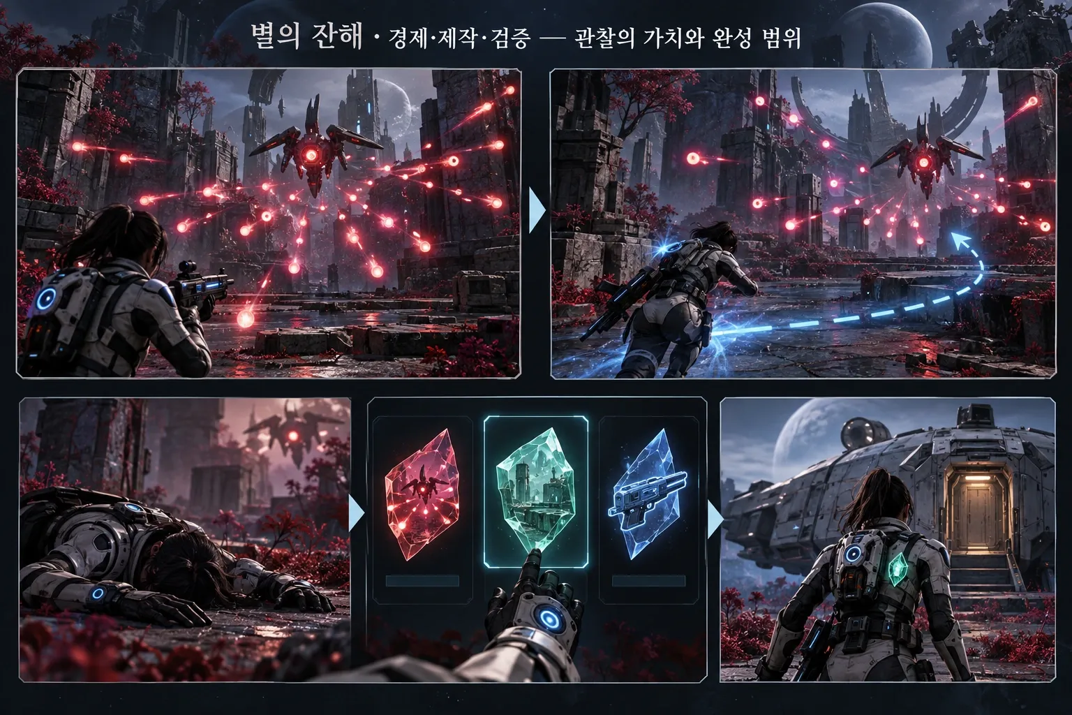 별의 잔해 — 경제·제작·검증 — 관찰의 가치와 완성 범위: 본문 규칙에 따른 전용 기획 도해
