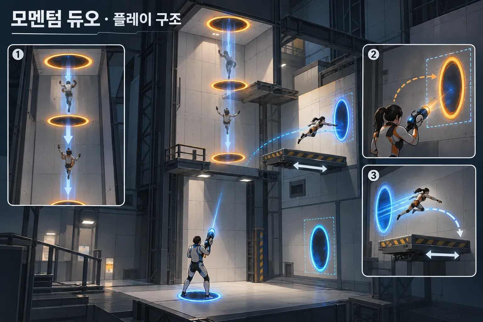 모멘텀 듀오 — 게임 개요: 본문 규칙에 따른 전용 기획 도해