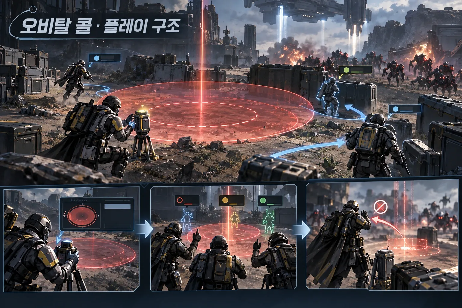 오비탈 콜 — 게임 개요: 본문 규칙에 따른 전용 기획 도해