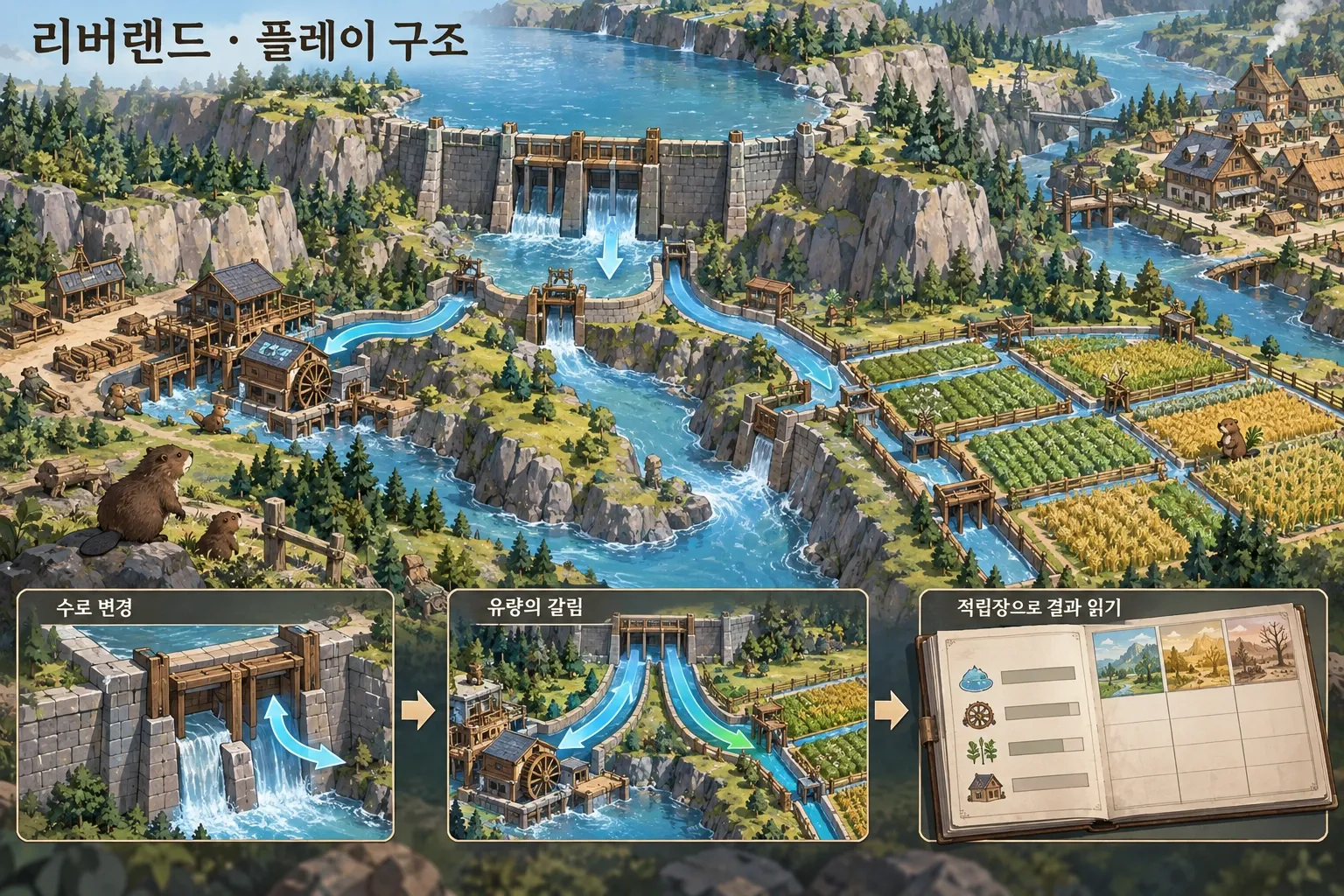 리버랜드 — 게임 개요: 본문 규칙에 따른 전용 기획 도해