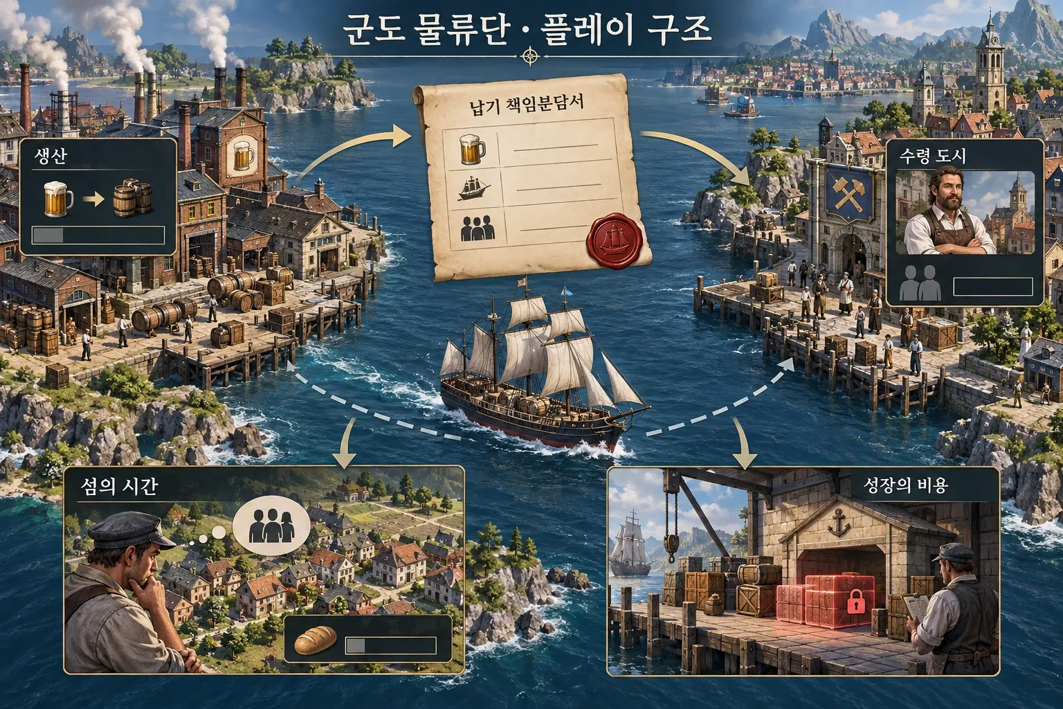 군도 물류단 — 게임 개요: 본문 규칙에 따른 전용 기획 도해