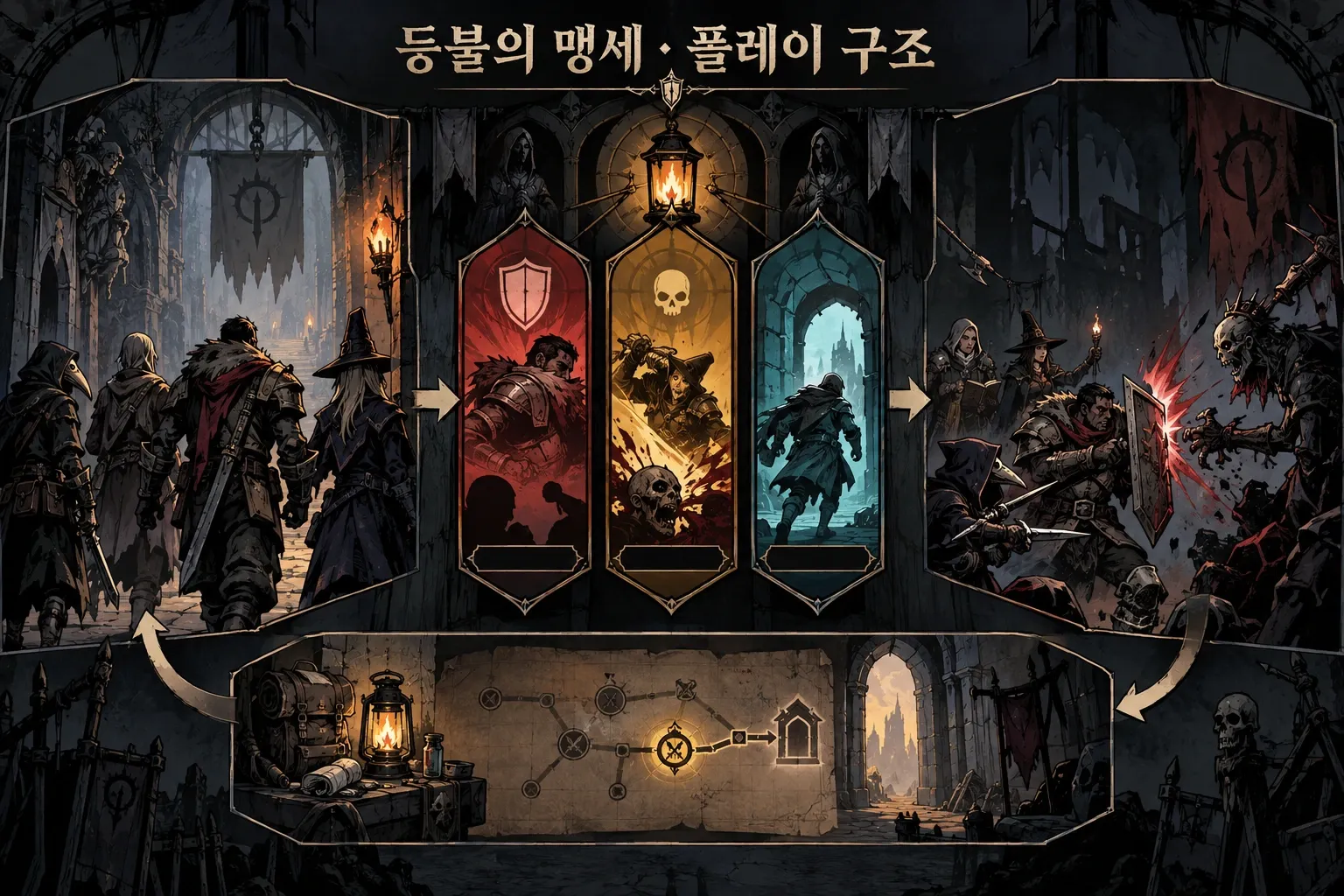 등불의 맹세 — 게임 개요: 본문 규칙에 따른 전용 기획 도해