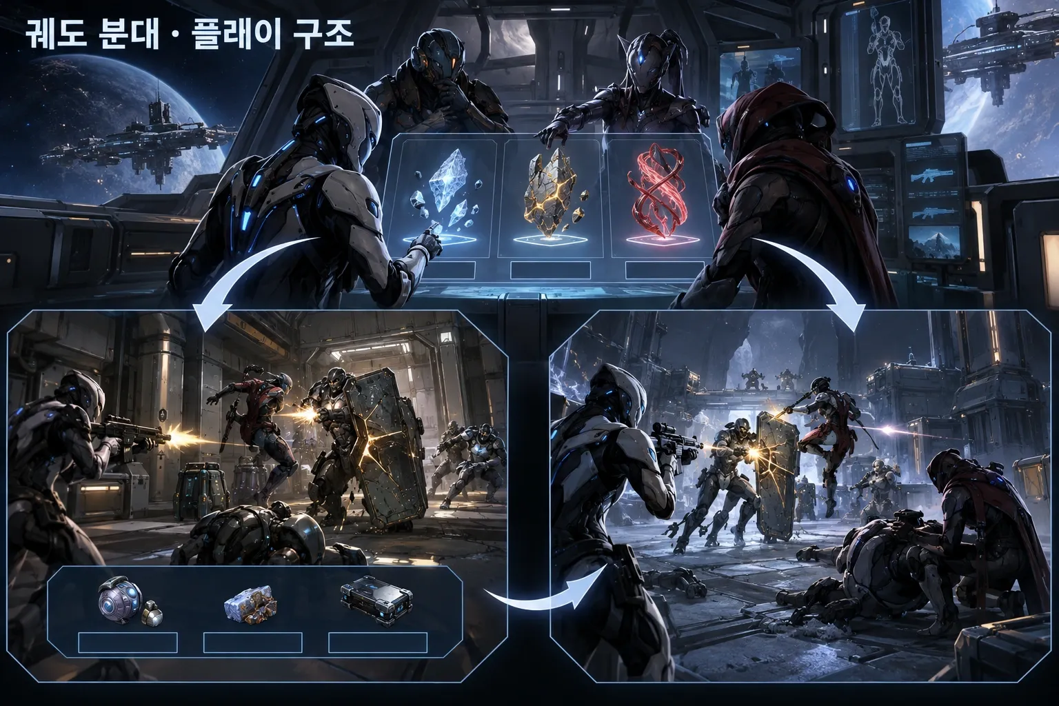 궤도 분대 — 게임 개요: 본문 규칙에 따른 전용 기획 도해