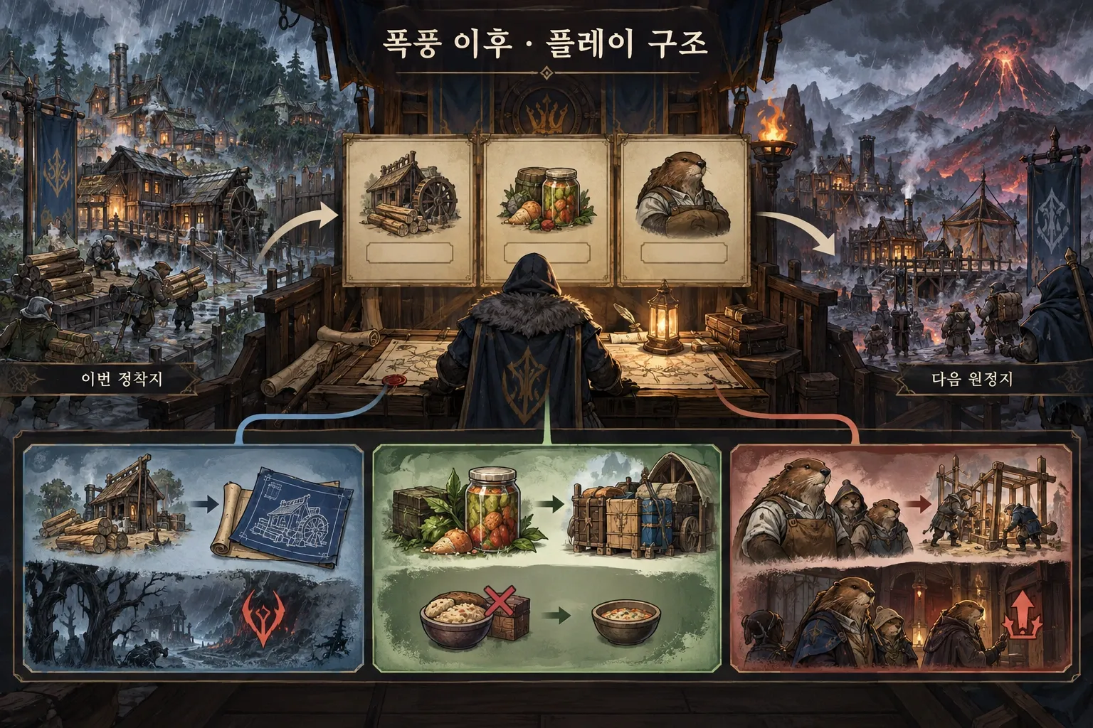 폭풍 이후 — 게임 개요: 본문 규칙에 따른 전용 기획 도해
