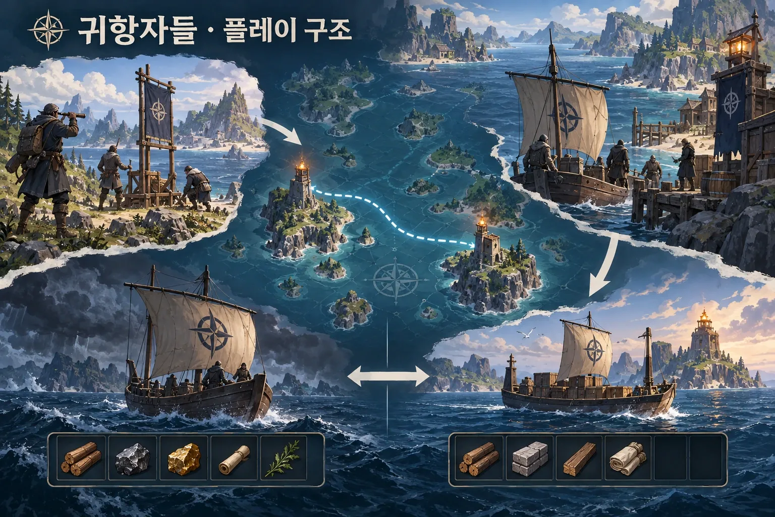 귀항자들 — 게임 개요: 본문 규칙에 따른 전용 기획 도해